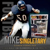 MIKE SINGLETARY SIGNED NFL CHICAGO BEARS 218 FUNKO POP & JSA CERTIFIED COA