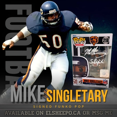 MIKE SINGLETARY SIGNED NFL CHICAGO BEARS 218 FUNKO POP & JSA CERTIFIED COA MIKE SINGLETARY SIGNED NFL CHICAGO BEARS 218 FUNKO POP & JSA CERTIFIED COA