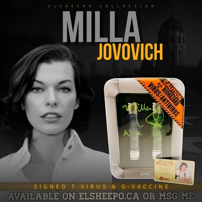 MILLA JOVOVICH SIGNED RESIDENT EVIL T-VIRUS & G-VACCINE PROP & CA CERTIFIED COA MILLA JOVOVICH SIGNED RESIDENT EVIL T-VIRUS & G-VACCINE PROP & CA CERTIFIED COA