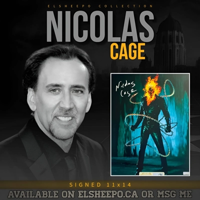 NICHOLAS CAGE SIGNED FULL NAME ON GHOST RIDER 11x14 & CELEBRITY AUTHENTIC COA NICHOLAS CAGE SIGNED FULL NAME ON GHOST RIDER 11x14 & CELEBRITY AUTHENTIC COA