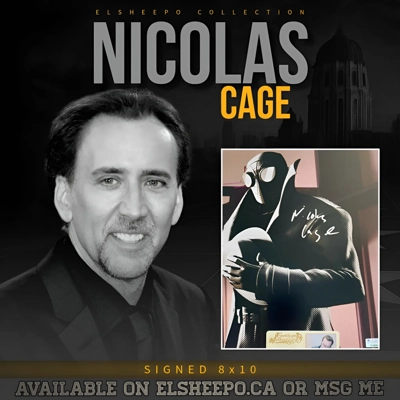 NICHOLAS CAGE SIGNED SPIDER-MAN INTO THE SPIDER-VERSE 8x10 & CELEBRITY AUTHENTIC NICHOLAS CAGE SIGNED SPIDER-MAN INTO THE SPIDER-VERSE 8x10 & CELEBRITY AUTHENTIC