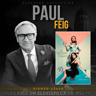PAUL FEIG SIGNED A SIMPLE FAVOR 12x18 POSTER & BECKETT BAS COA