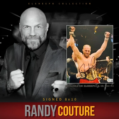 RANDY COUTURE SIGNED UFC 8x10 PHOTO & BECKETT CERTIFIED BAS COA