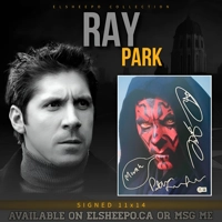 RAY PARK & PETER SERAFINOWICZ SIGNED STAR WARS 11x14 POSTER & BECKETT BAS COA