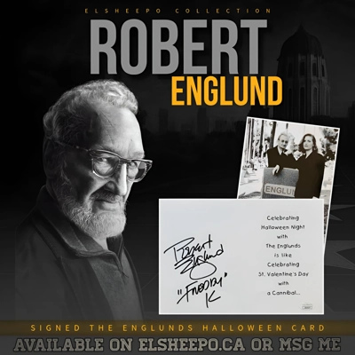 ROBERT ENGLUND SIGNED THE ENGLUNDS HALLOWEEN CARD & JSA CERTIFIED COA