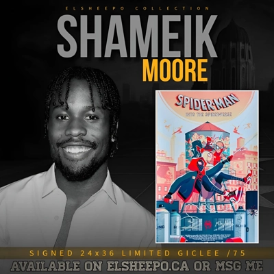 SHAMEIK MOORE SIGNED SPIDER-MAN INTO THE SPIDER-VERSE 24x36 LTD /75 GICLEE SHAMEIK MOORE SIGNED SPIDER-MAN INTO THE SPIDER-VERSE 24x36 LTD /75 GICLEE