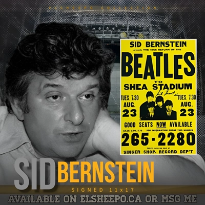 SID BERNSTEIN SIGNED THE BEATLES LIVE AT SHEA STADIUM 11x17 POSTER & JSA COA SID BERNSTEIN SIGNED THE BEATLES LIVE AT SHEA STADIUM 11x17 POSTER & JSA COA