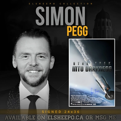 SIMON PEGG SIGNED STAR TREK INTO DARKNESS 24x36 POSTER & CELEBRITY AUTHENTICS SIMON PEGG SIGNED STAR TREK INTO DARKNESS 24x36 POSTER & CELEBRITY AUTHENTICS