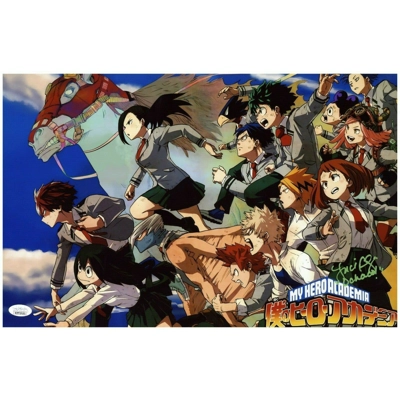 MY HERO ACADEMIA 11x17 POSTER SIGNED by LUCI CHRISTIAN and JSA CERTIFIED