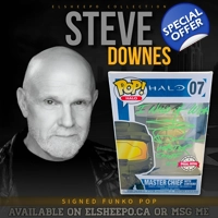STEVE DOWNES SIGNED HALO MASTER CHIEF 07 SE FUNKO POP & BECKETT CERTIFIED COA