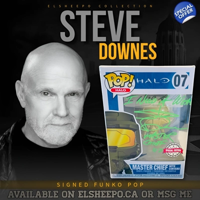 STEVE DOWNES SIGNED HALO MASTER CHIEF 07 SE FUNKO POP & BECKETT CERTIFIED COA STEVE DOWNES SIGNED HALO MASTER CHIEF 07 SE FUNKO POP & BECKETT CERTIFIED COA