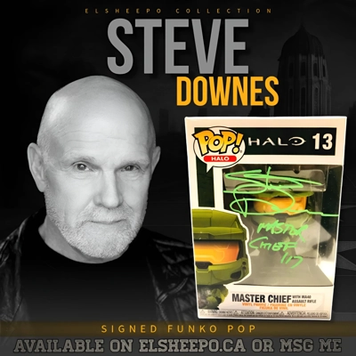 STEVE DOWNES SIGNED HALO MASTER CHIEF 13 FUNKO POP & BECKETT CERTIFIED BAS COA STEVE DOWNES SIGNED HALO MASTER CHIEF 13 FUNKO POP & BECKETT CERTIFIED BAS COA
