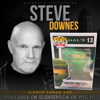 STEVE DOWNES SIGNED HALO MASTER CHIEF 13 FUNKO POP & BECKETT CERTIFIED BAS COA