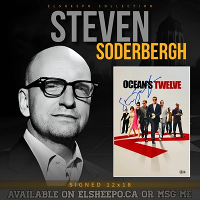 STEVEN SODERBERGH SIGNED OCEANS TWELVE 12x18 POSTER & BECKETT CERTIFIED BAS COA STEVEN SODERBERGH SIGNED OCEANS TWELVE 12x18 POSTER & BECKETT CERTIFIED BAS COA