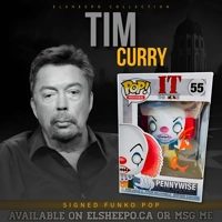 TIM CURRY SIGNED IT PENNYWISE 55 FUNKO POP & OC CELEBRITY & TIM CURRY COA