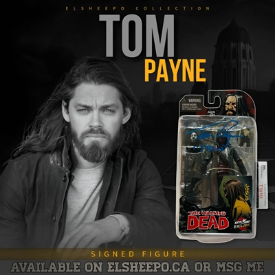 TOM PAYNE SIGNED THE WALKING DEAD JESUS FIGURE & JSA CERTIFIED COA