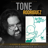 TONE RODRIGUEZ SKETCH & SIGNED 8x10 CANVAS & BECKETT CERTIFIED BAS COA