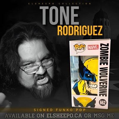 TONE RODRIGUEZ SKETCH & SIGNED ZOMBIE WOLVERINE 662 FUNKO POP & BECKETT COA