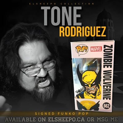 TONE RODRIGUEZ SKETCH & SIGNED ZOMBIE WOLVERINE 662 FUNKO POP & BECKETT COA