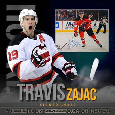 TRAVIS ZAJAC SIGNED NHL NEW JERSEY DEVILS 16x20 POSTER & PSA CERTIFIED COA TRAVIS ZAJAC SIGNED NHL NEW JERSEY DEVILS 16x20 POSTER & PSA CERTIFIED COA
