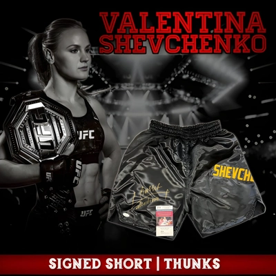VALENTINA SHEVCHENKO SIGNED UFC SHORT/THRUNKS & JSA CERTIFIED COA VALENTINA SHEVCHENKO SIGNED UFC SHORT/THRUNKS & JSA CERTIFIED COA