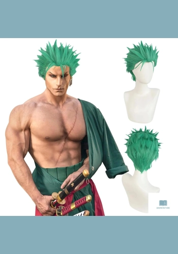 Zoro's Short Green Layered Wig