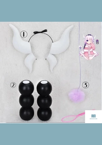 Kanna Kamui Cosplay Wig and Accessories Set