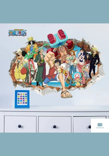 3D Luffy Broken Wall Decal Sticker