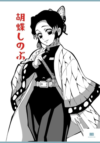 Anime Canvas Art Black White Print