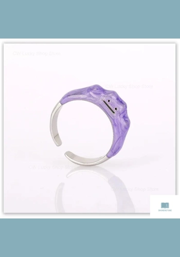Dreamy Purple Pokemon Ditto Adjustable Ring