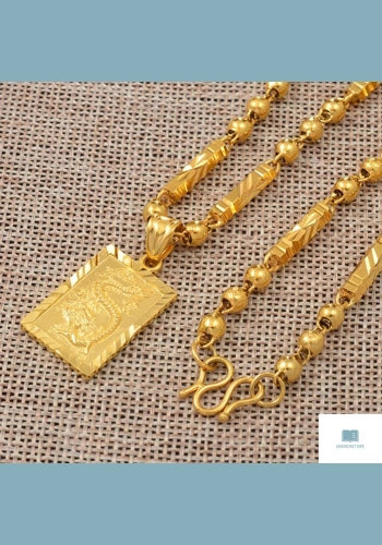 Dragon Ball Bamboo Gold Plated Pendant Necklace