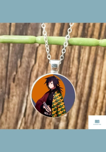 Demon Slayer Glass Pendant Necklace Charm