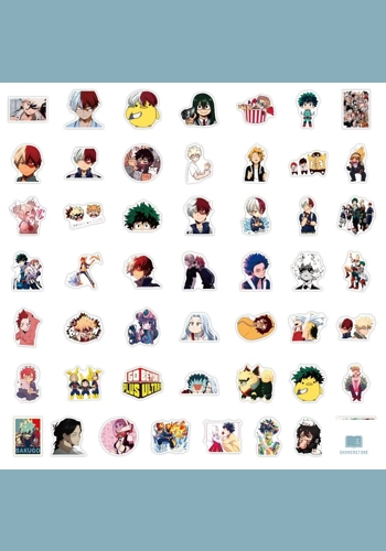 Anime Vinyl Decals Hero Collection Set