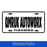 Qmruk Autoworx License Plate Sticker