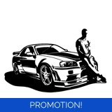 Paul Walker R34 Skyline Large Sticker