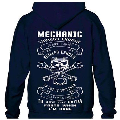 Skilled Mechanic Navy Blue Hoodie