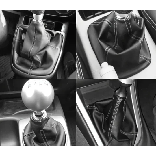 Black Faux Leather Gear Shift Gaiter Covers