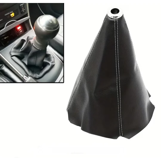 Black Faux Leather Gear Shift Gaiter Covers