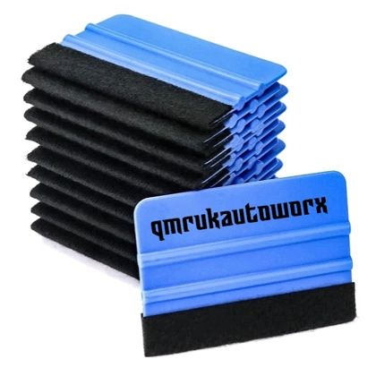 Qmruk Autoworx Felt Edge Squeegee Blue