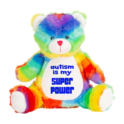 Autism Is My Superpower Large Cuddly Rainbow Bear