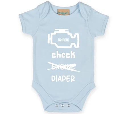 Check Diaper Baby Short Sleeve Suit