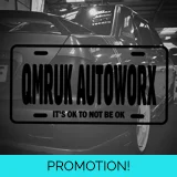 Qmruk Autoworx License Plate Sticker