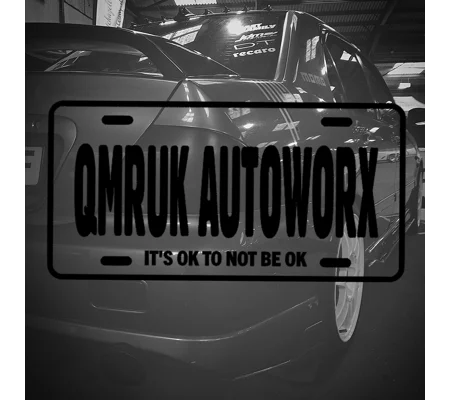 Qmruk Autoworx License Plate Sticker