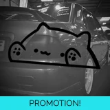 Peeking Bongo Cat JDM Tuning Sticker