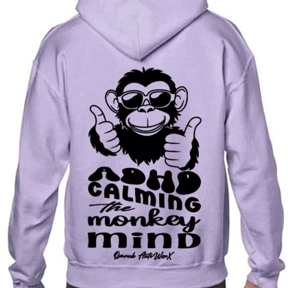 ADHD Calming The Monkey Mind Purple Hoodie