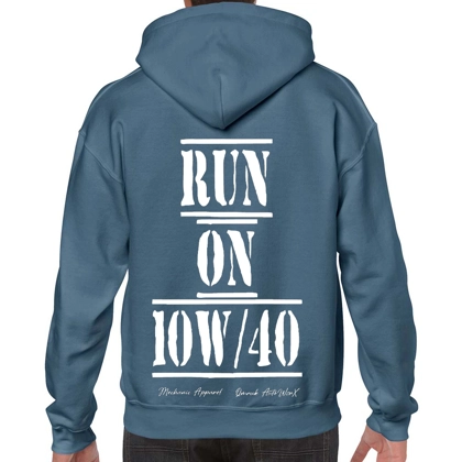 Run On 10W/40 Motor Oil Dark Blue Hoodie