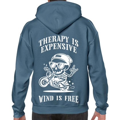 Therapy Is Expensive Wind Is Free Dark Blue Hoodie