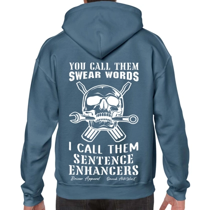 Swear Words Sentence Enhancers Dark Blue Hoodie