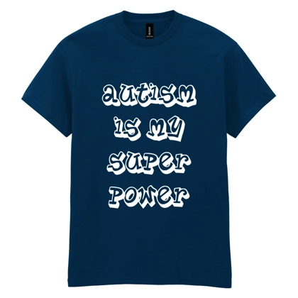 Kids Navy Blue Autism Is My Superpower Tee