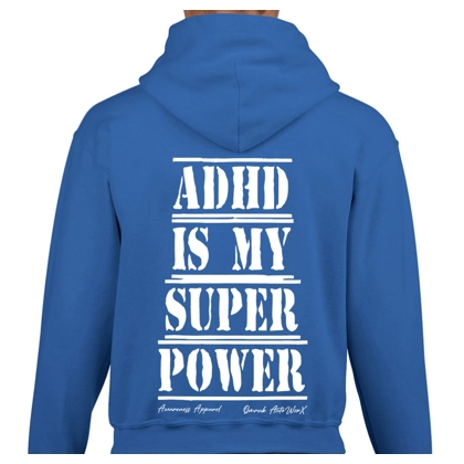Kids Blue ADHD Is My Superpower Hoodie